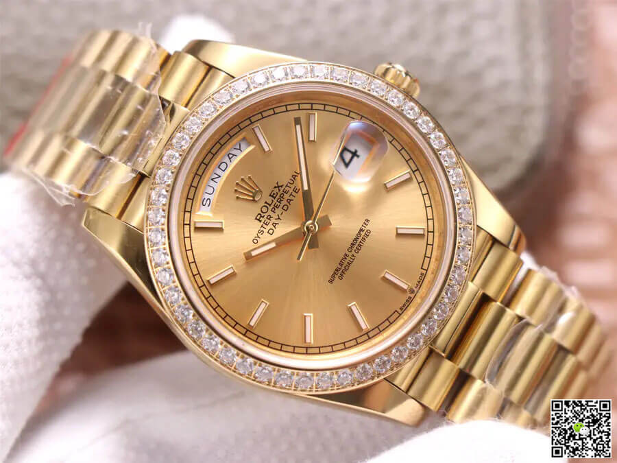 Rolex Day-Date M228348RBR-0008 EW Factory Champagne Dial