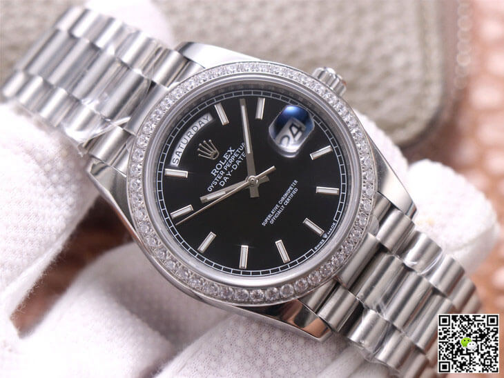 Rolex Day-Date M228349RBR-0002 EW Factory Black Dial