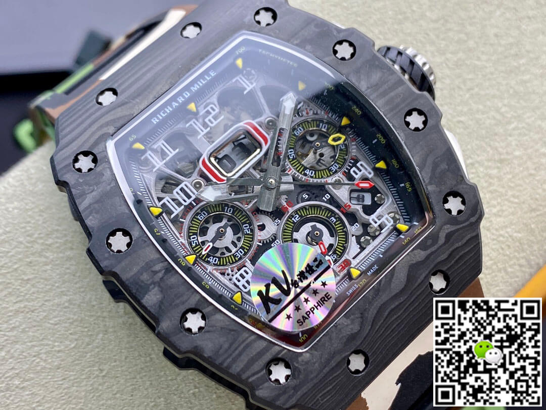Richard Mille RM-011 KV Factory V2 Carbon Fiber Camo Rubber Strap