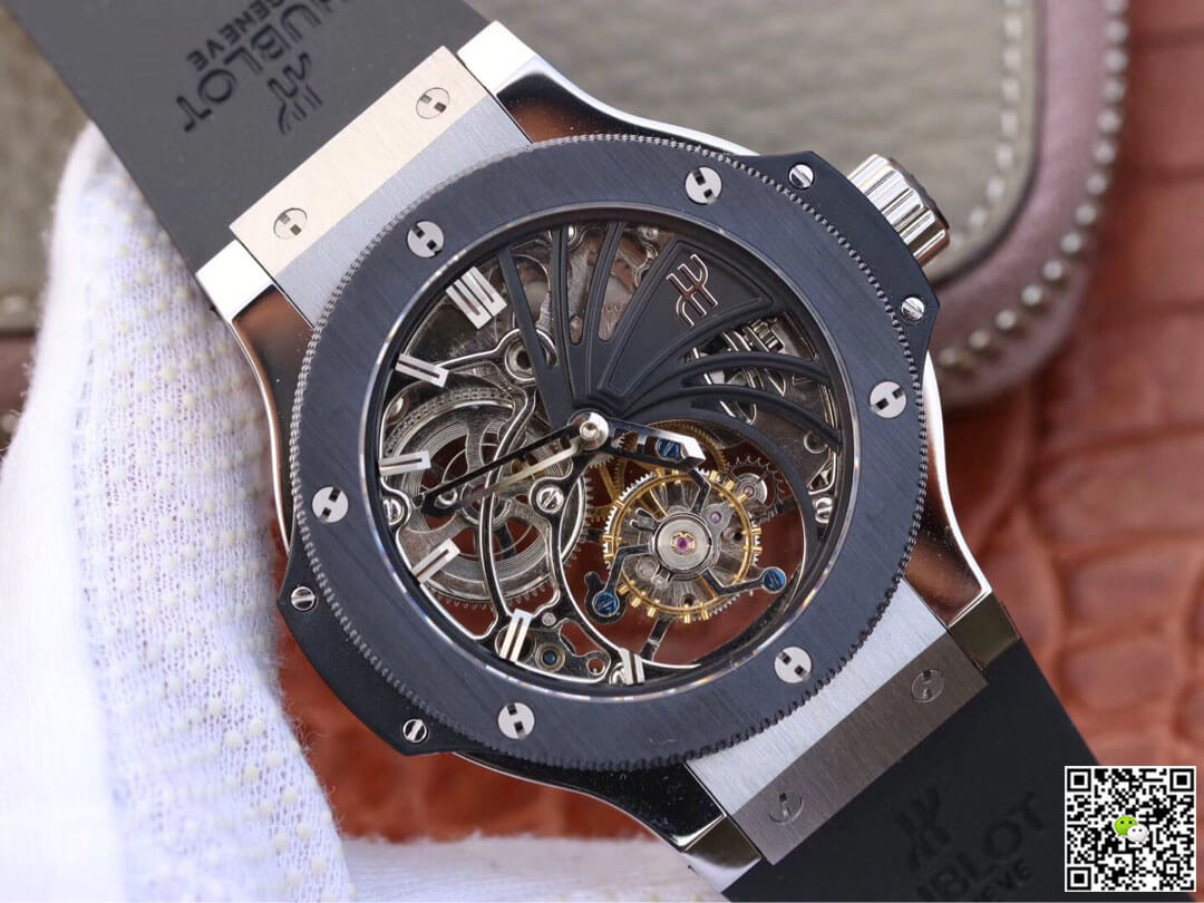 Hublot Big Bang Hollow Tourbillon Ceramic Bezel Skeleton Dial