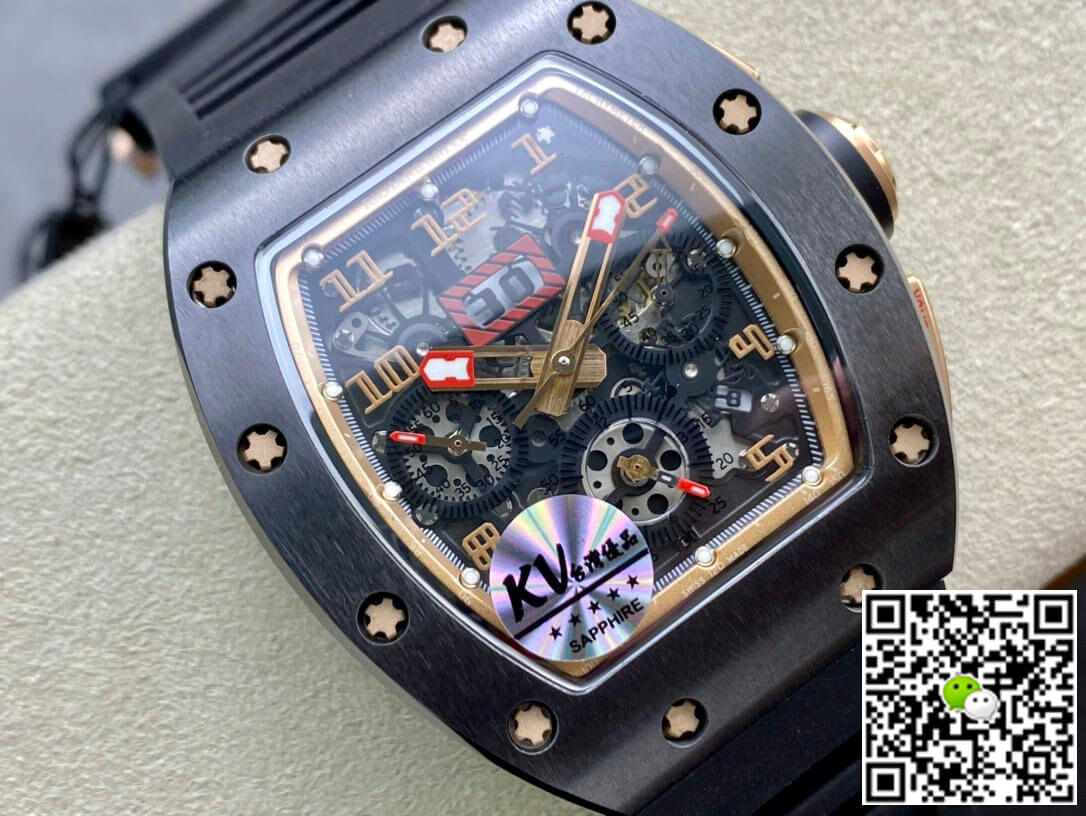 Richard Mille RM011 KV Factory Black Ceramic Skeleton Dial