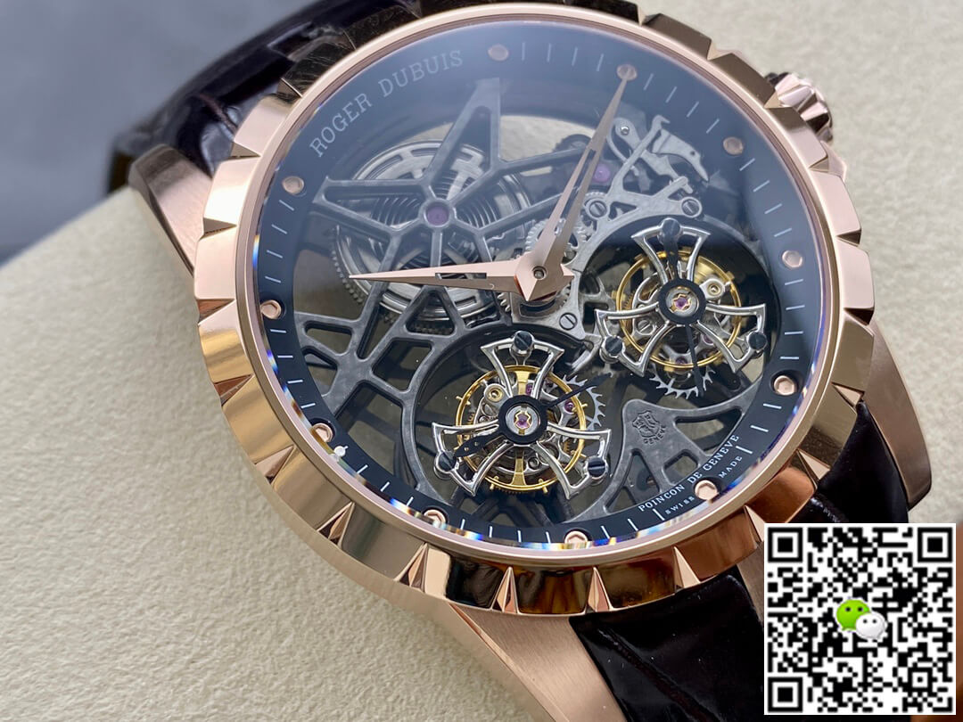 Roger Dubuis Excalibur RDDBEX0395 YS Factory Rose Gold Double Tourbillon Dial