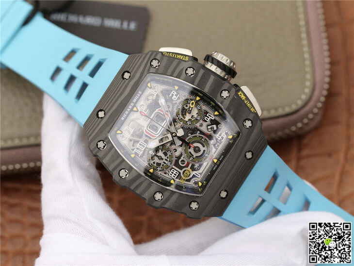 Richard Mille RM11-03 KV Factory Carbon Fiber Blue Strap