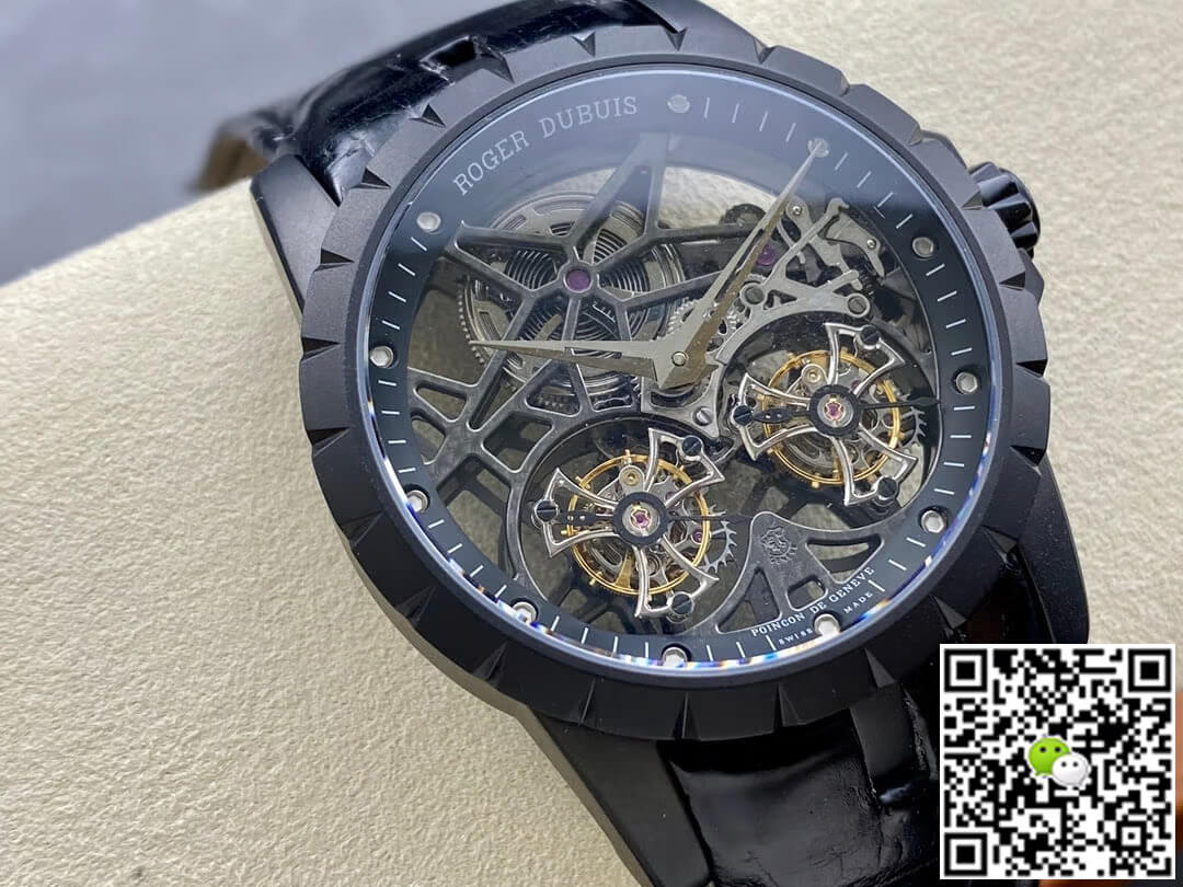 Roger Dubuis Excalibur RDDBEX0364 YS Factory Skeleton Double Tourbillon Dial