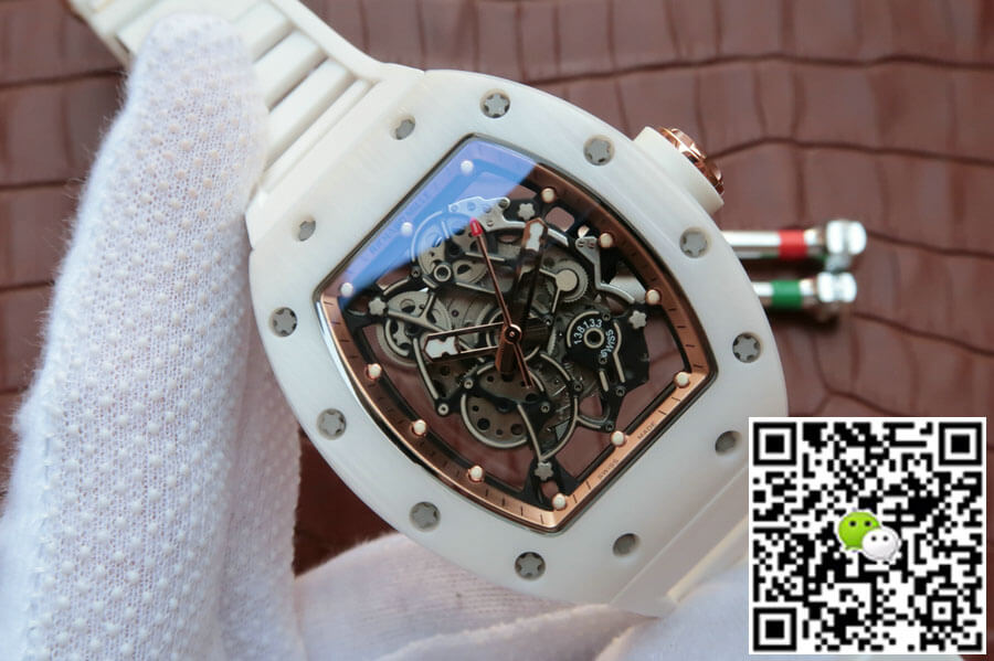 Richard Mille RM055 KV Factory White Ceramic Rubber Strap