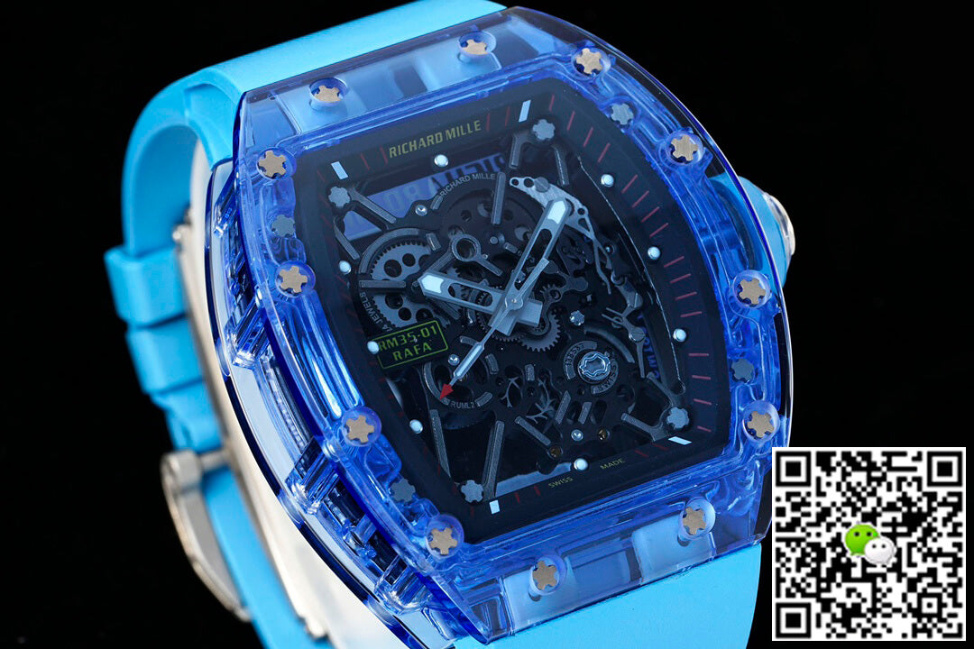 Richard Mille RM35-01 RM Factory Blue Rubber Strap