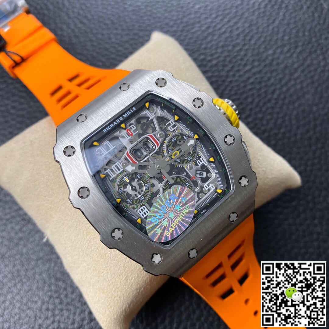 Richard Mille RM11-03 KV Factory Orange Rubber Strap