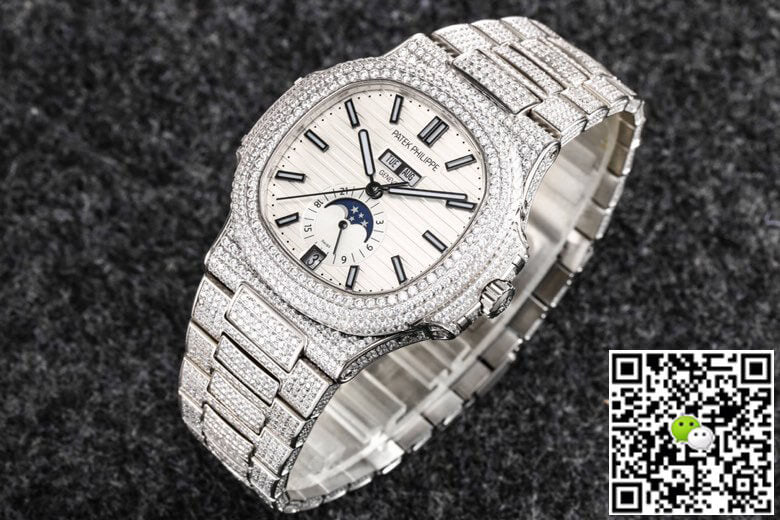 Patek Philippe Nautilus 5726 R8 Factory Gypsophila Diamond White Dial