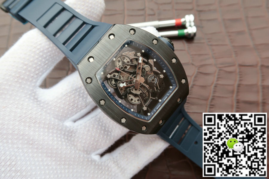 Richard Mille RM055 KV Factory Dark Blue Rubber Strap