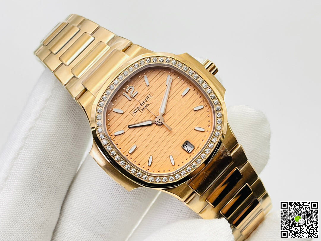 Patek Philippe Nautilus Ladies 7118/1200R-010 3K Factory Gold Dial