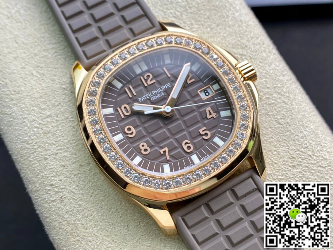 Patek Philippe Aquanaut Quartz Ladies 5067A PPF Factory Rose Gold Diamond-set Bezel