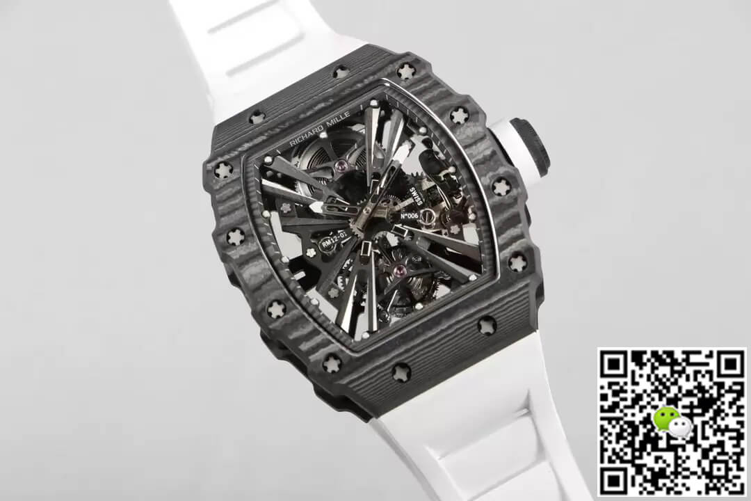 Richard Mille RM12-01 Tourbillon RM Factory Carbon Fiber White Strap