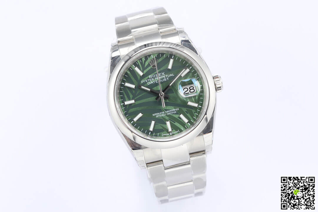 Rolex Datejust M126200-0020 EW Factory Olive Green Palm Leaf Pattern Dial