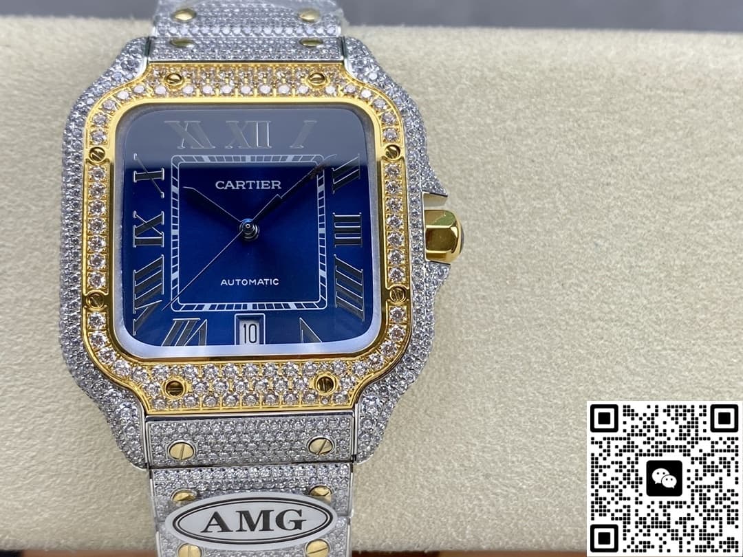 Cartier Santos W2SA0022 AMG factory diamond case