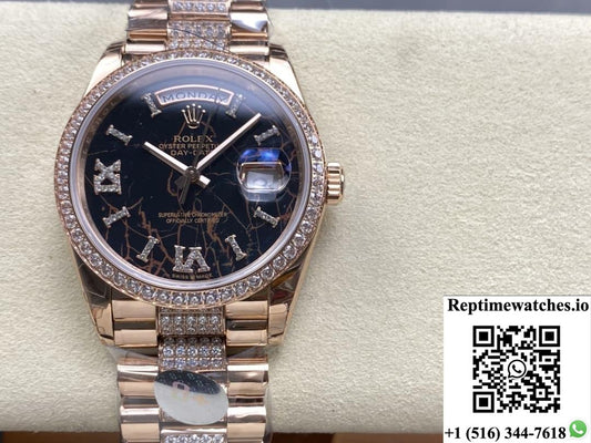 Rolex Day-Date M128345rbr-0045 8+ Factory Diamond Bezel