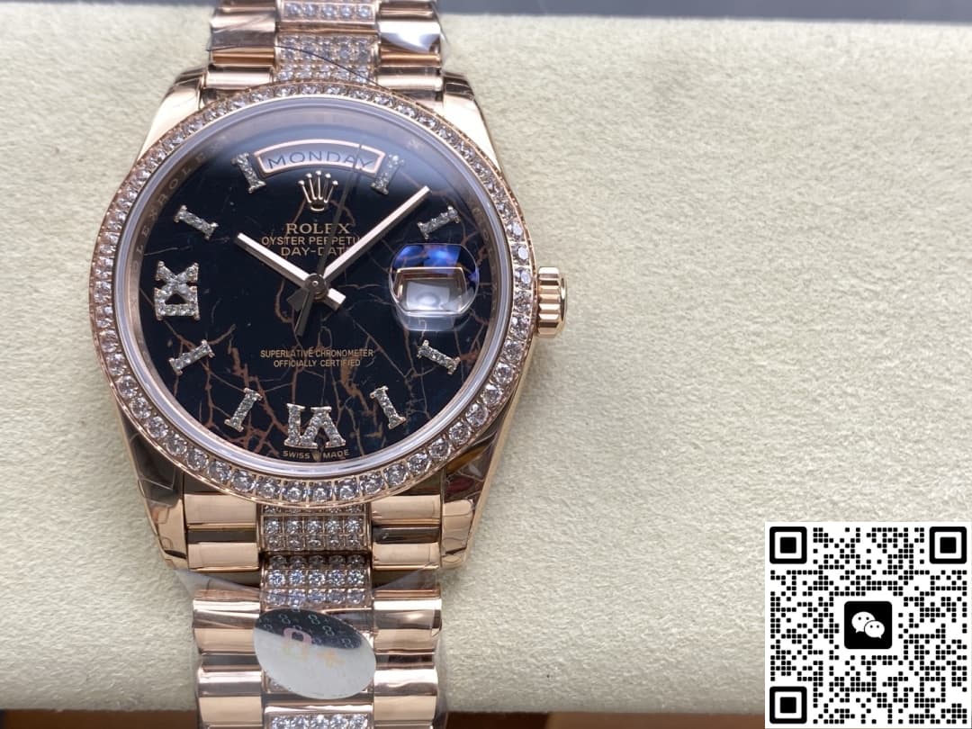 Rolex Day-Date M128345rbr-0045 8+ Factory Diamond Bezel