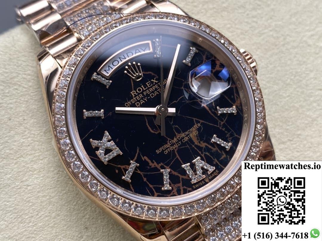 Rolex Day-Date M128345rbr-0045 8+ Factory Diamond Bezel
