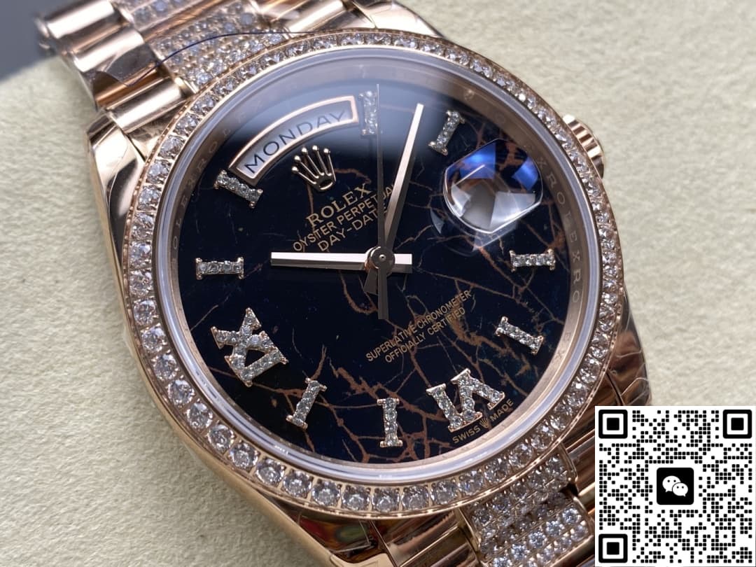 Rolex Day-Date M128345rbr-0045 8+ Factory Diamond Bezel