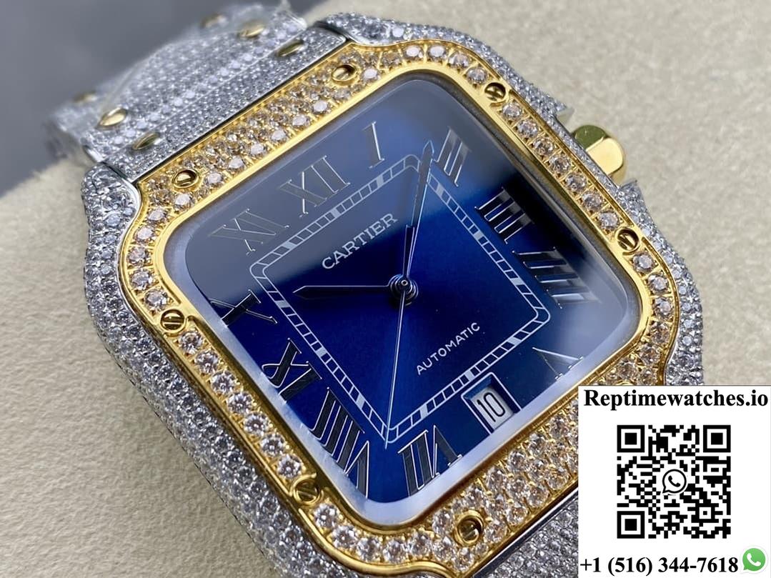Cartier Santos W2SA0022 AMG factory diamond case