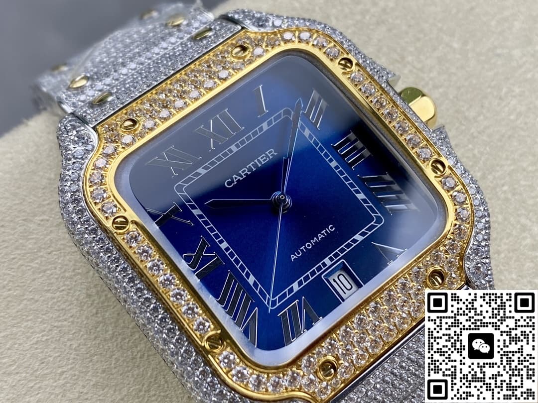 Cartier Santos W2SA0022 AMG factory diamond case