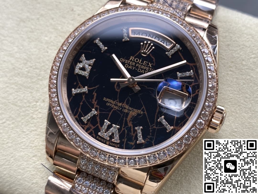 Rolex Day-Date M128345rbr-0045 8+ Factory Diamond Bezel