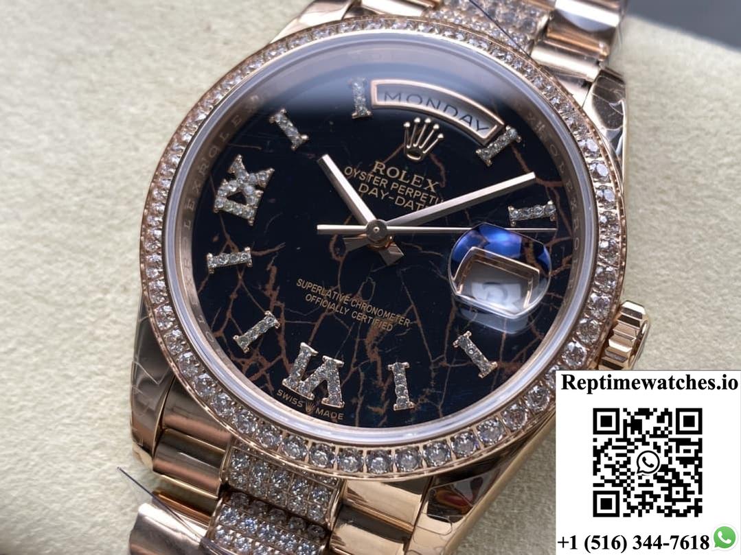 Rolex Day-Date M128345rbr-0045 8+ Factory Diamond Bezel