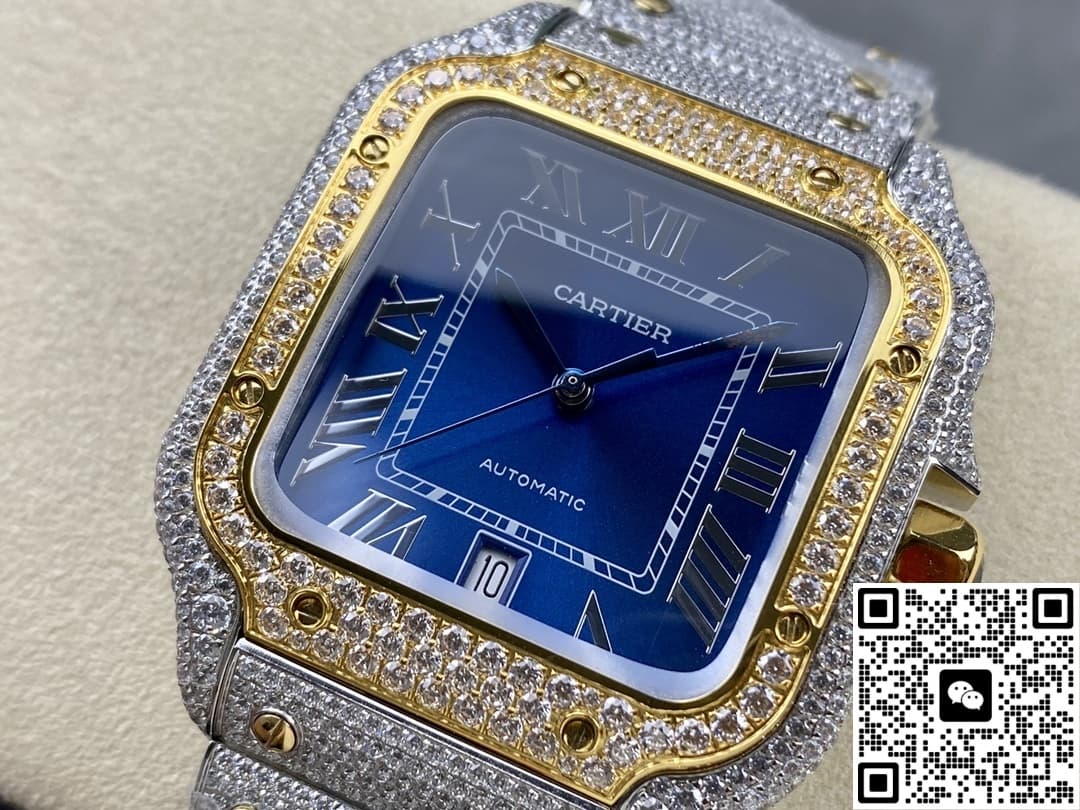 Cartier Santos W2SA0022 AMG factory diamond case