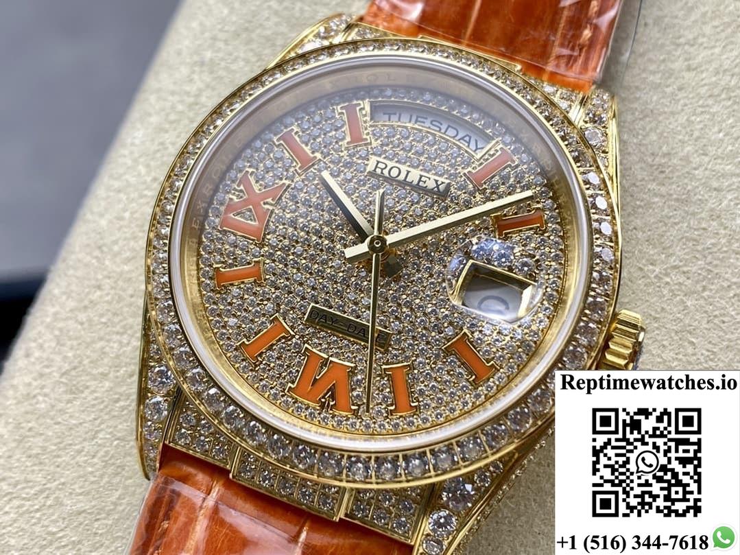 Rolex Oyster Perpetual M128158RBR-0002 8+ Factory Alligator Leather Strap