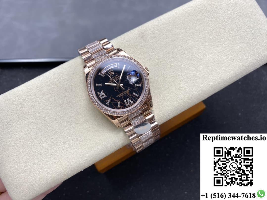Rolex Day-Date M128345rbr-0045 8+ Factory Diamond Bezel