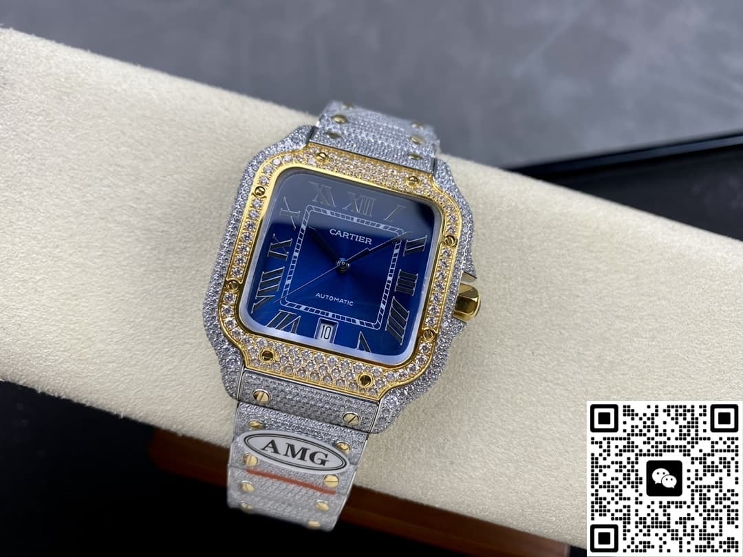 Cartier Santos W2SA0022 AMG factory diamond case