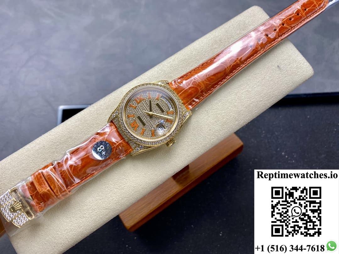 Rolex Oyster Perpetual M128158RBR-0002 8+ Factory Alligator Leather Strap