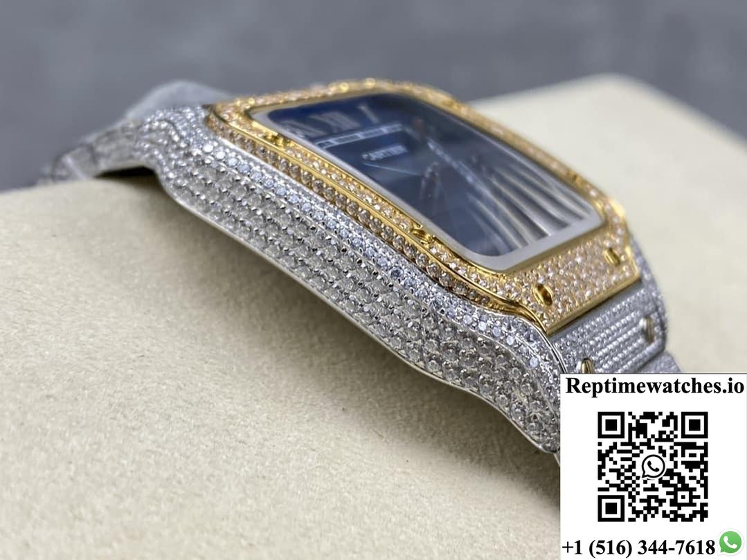 Cartier Santos W2SA0022 AMG factory diamond case