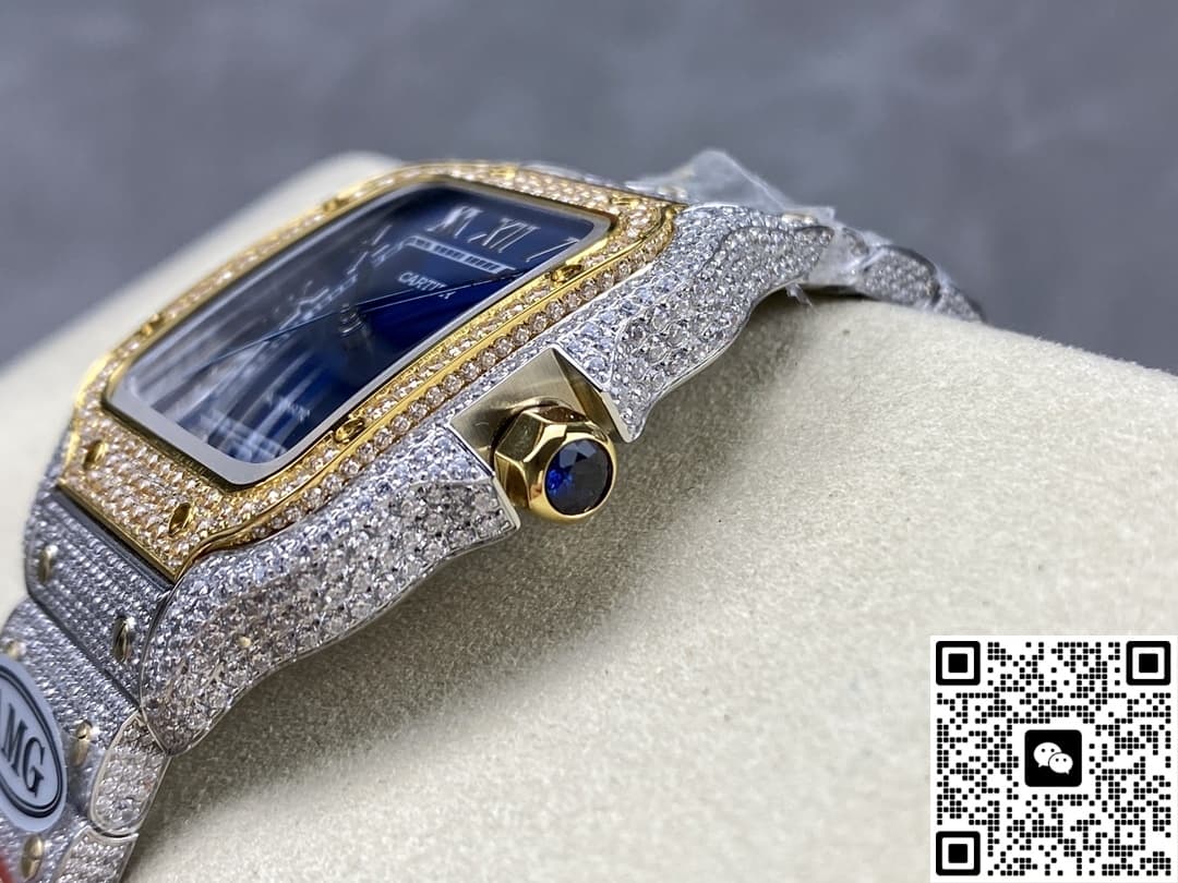 Cartier Santos W2SA0022 AMG factory diamond case