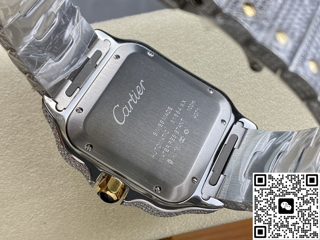 Cartier Santos W2SA0022 AMG factory diamond case