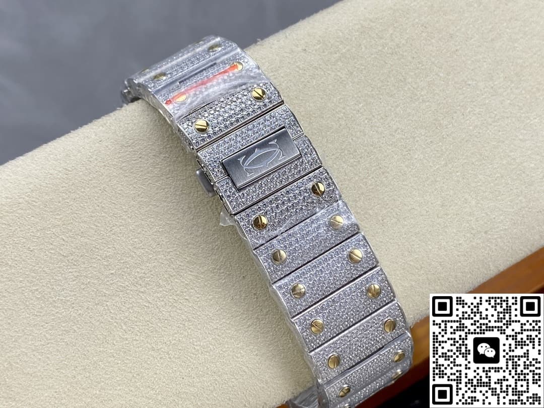 Cartier Santos W2SA0022 AMG factory diamond case