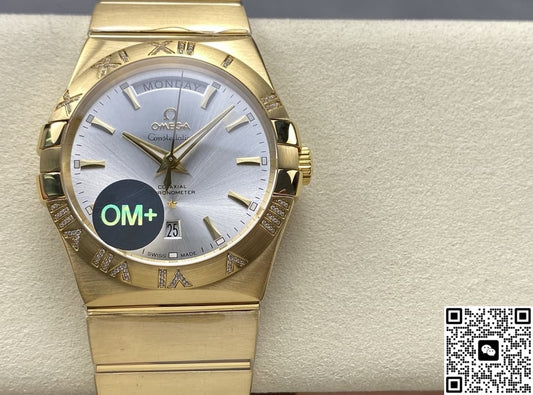 Omega Constellation 123.55.38.22.02.002 OM Factory Week Display