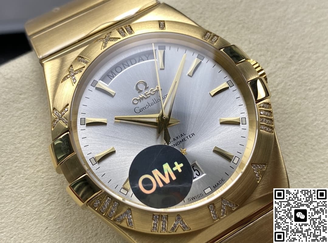 Omega Constellation 123.55.38.22.02.002 OM Factory Week Display