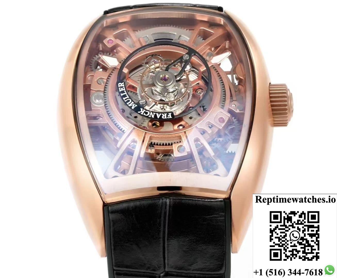 Franck Muller V45 NEW Factory Tourbillon Black Strap