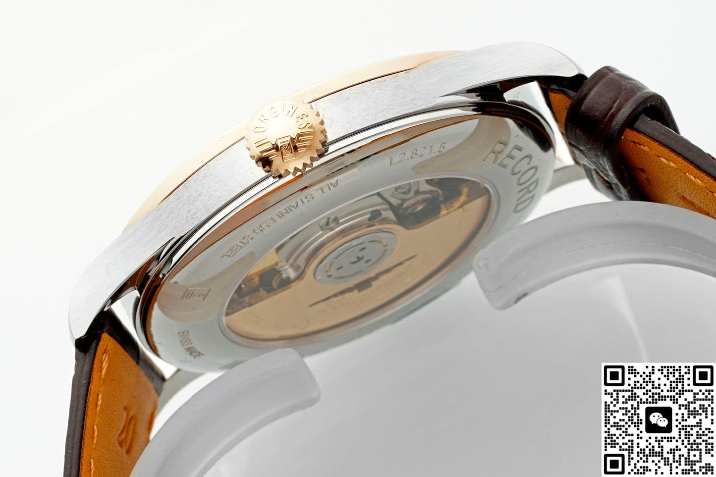 Longines Record Collection L2.821.5.11.2 AF Factory Rose Gold Crown