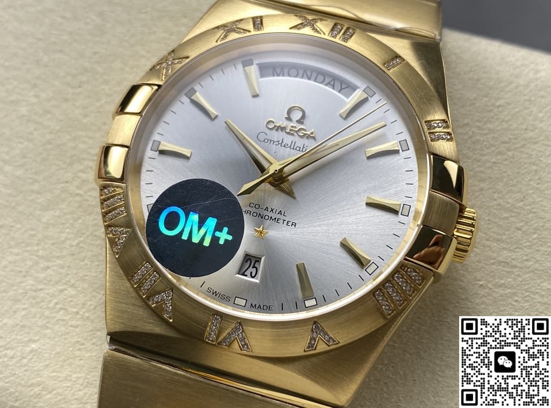 Omega Constellation 123.55.38.22.02.002 OM Factory Week Display