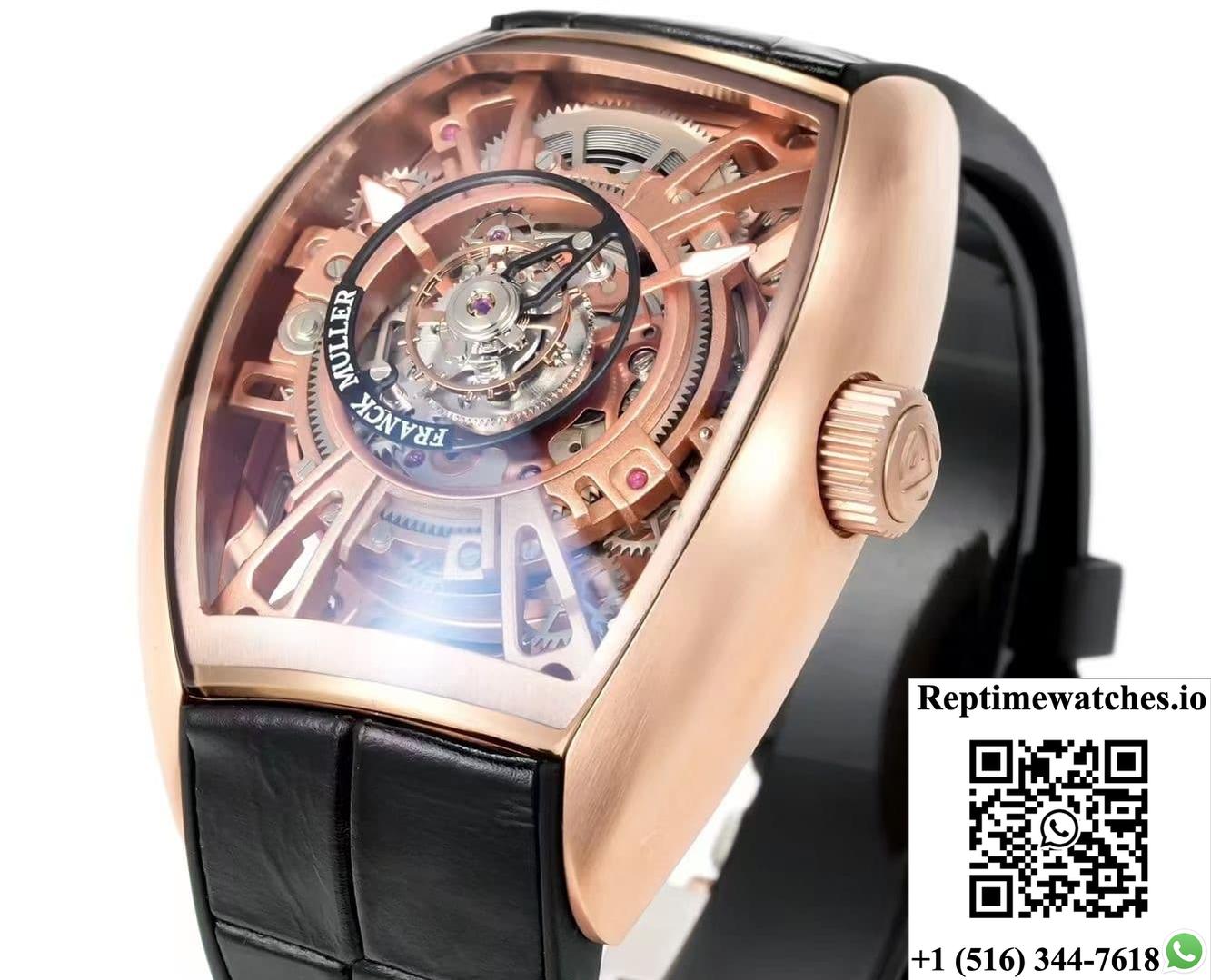 Franck Muller V45 NEW Factory Tourbillon Black Strap