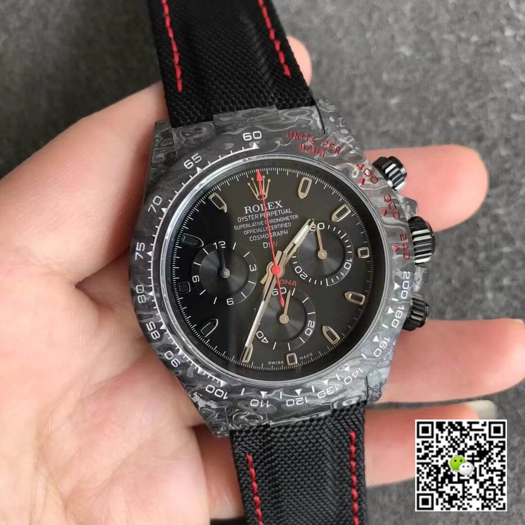 Rolex Daytona Cosmograph Carbon Fiber Diw Customized Version Noob Factory Black Dial