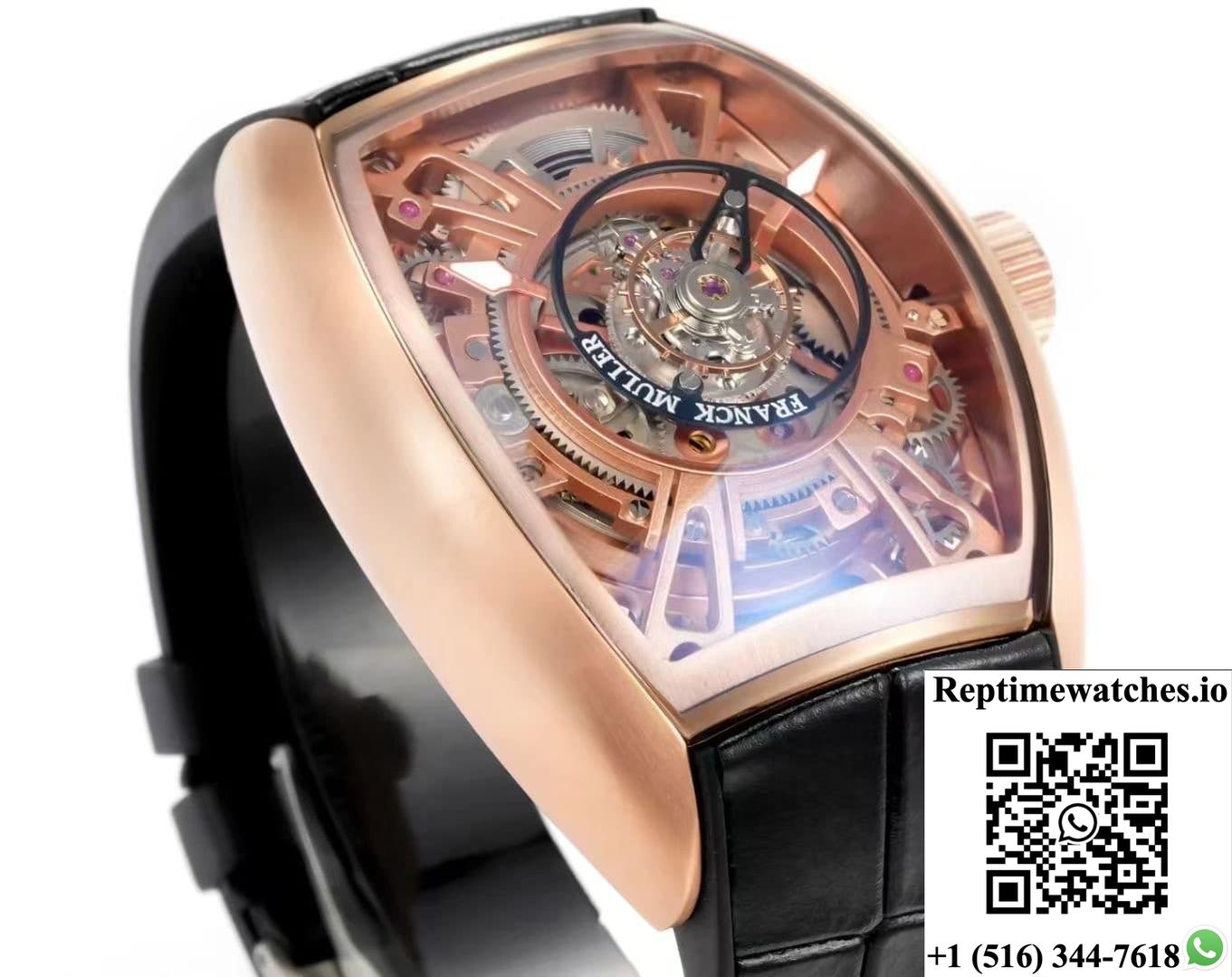 Franck Muller V45 NEW Factory Tourbillon Black Strap