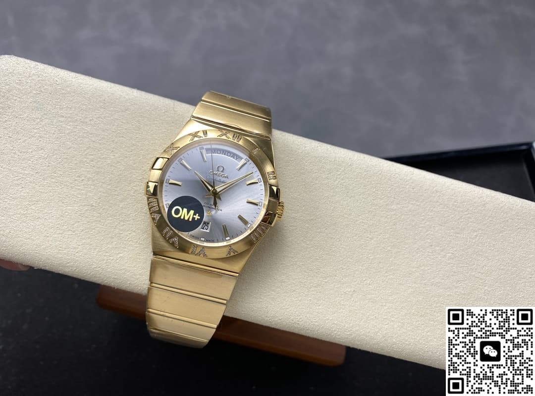 Omega Constellation 123.55.38.22.02.002 OM Factory Week Display