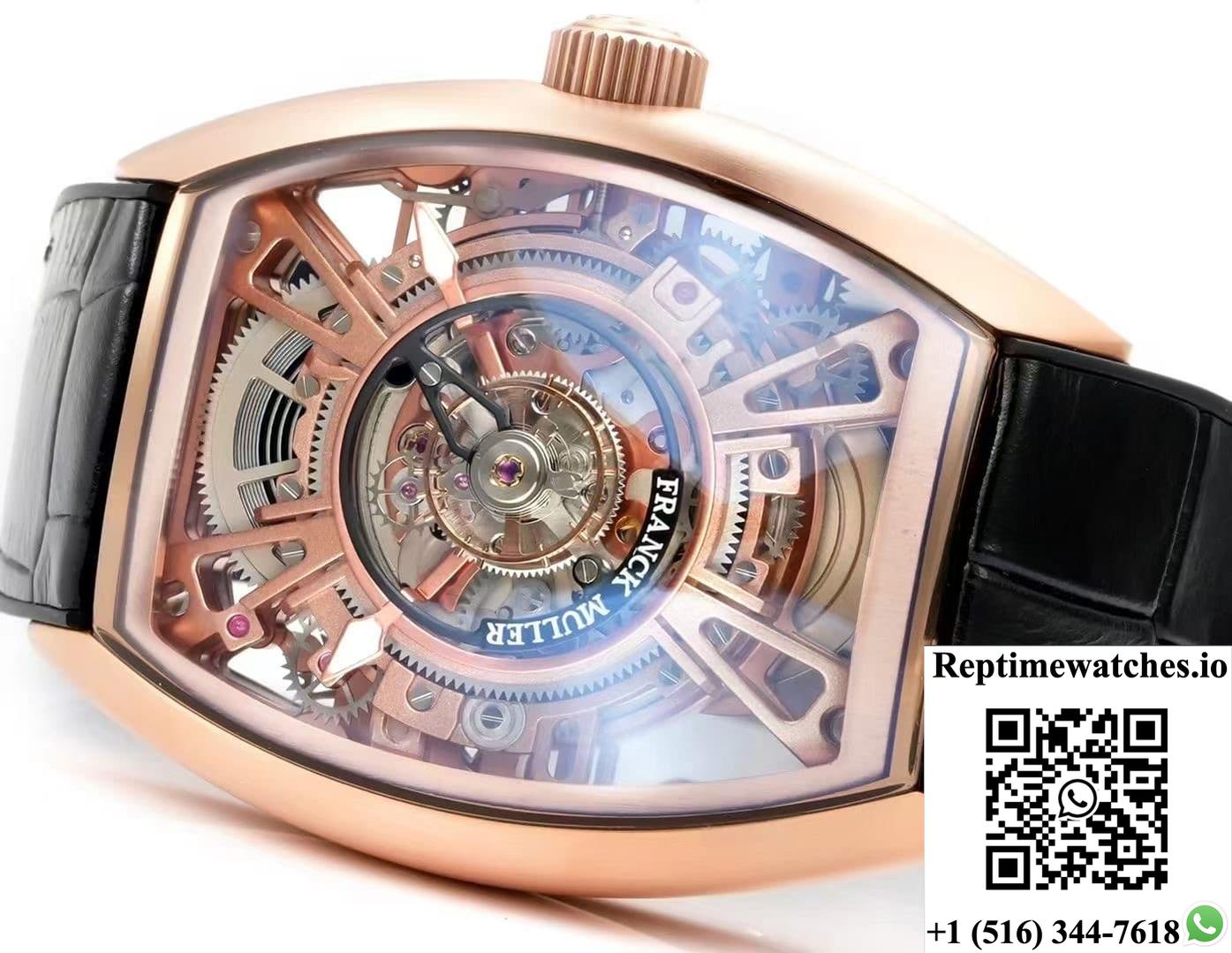 Franck Muller V45 NEW Factory Tourbillon Black Strap