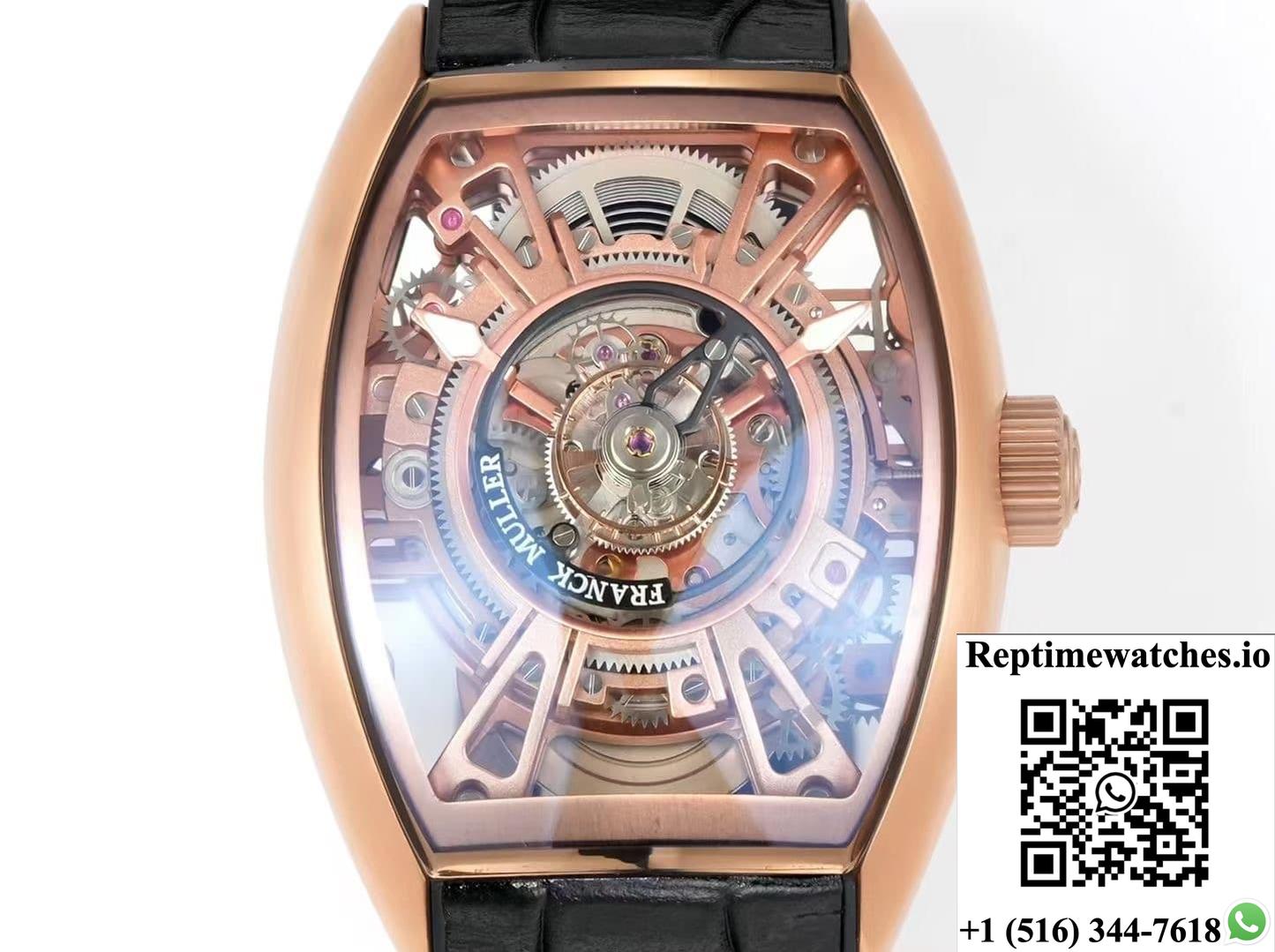 Franck Muller V45 NEW Factory Tourbillon Black Strap