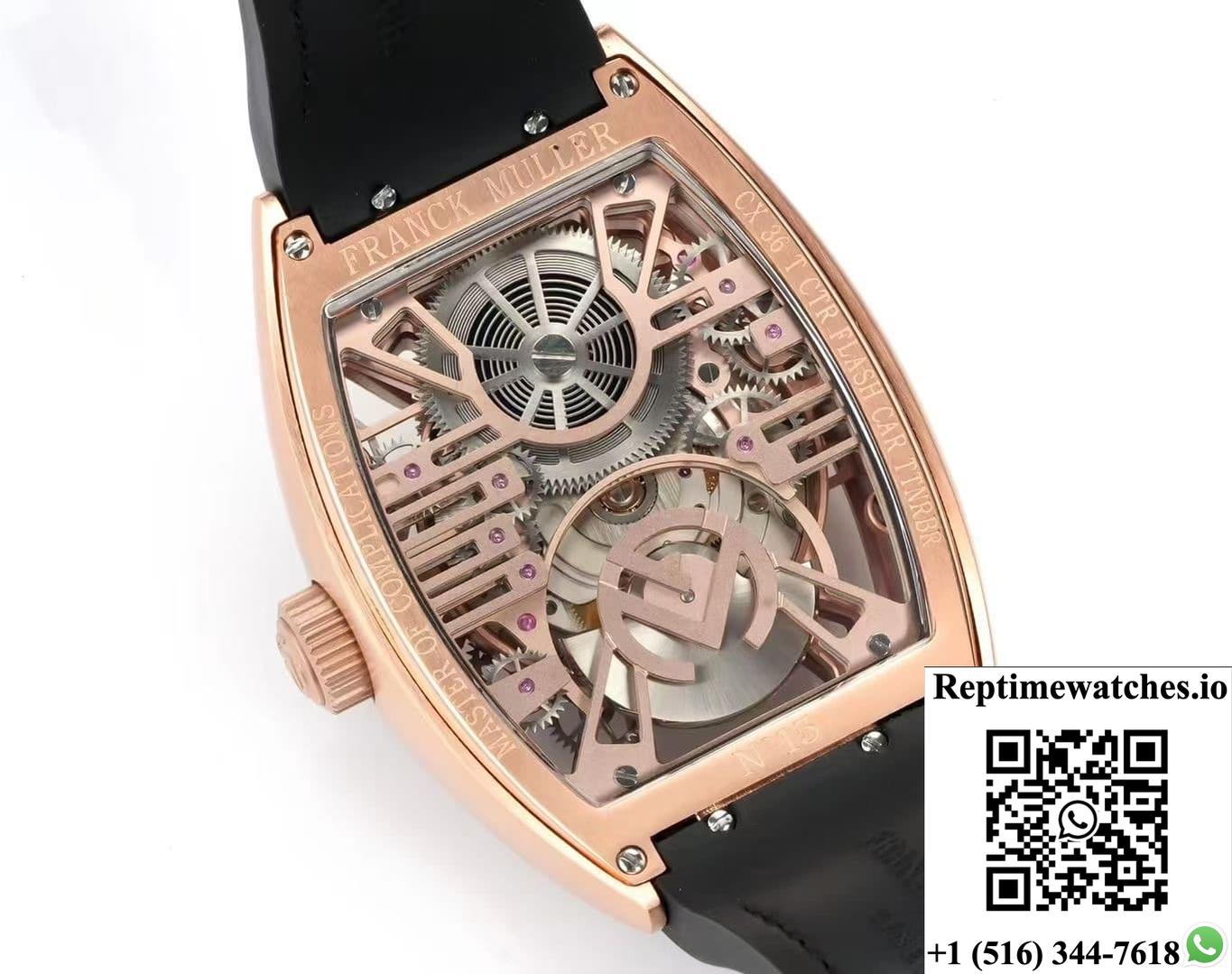Franck Muller V45 NEW Factory Tourbillon Black Strap