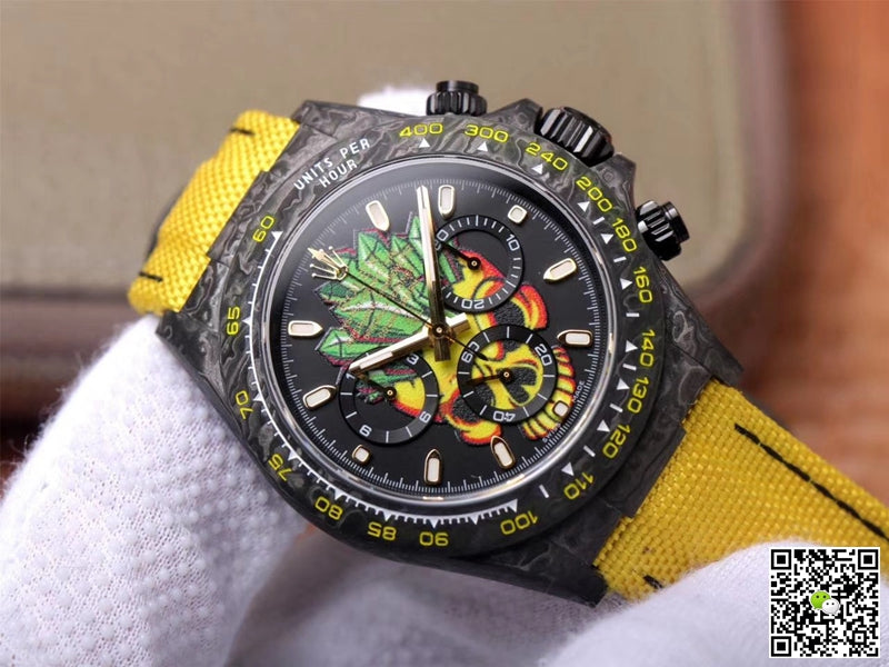 Rolex Daytona Cosmos Chronograph Carbon Fiber Edition Color Skull Dial