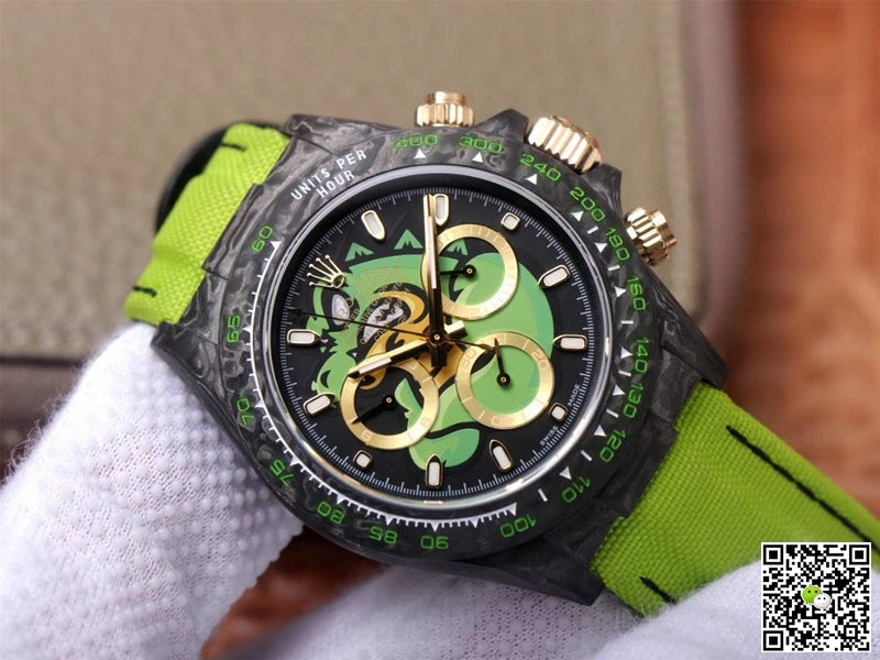 Rolex Daytona Cosmos Chronograph Carbon Fiber Edition Green Exploded Dragon Dial