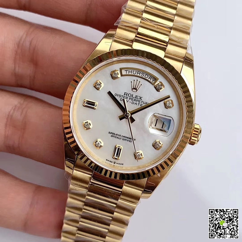 Rolex Day-Date M128238 EW Factory White Dial Diamond Time Scale